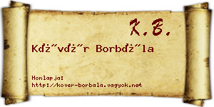 Kövér Borbála névjegykártya